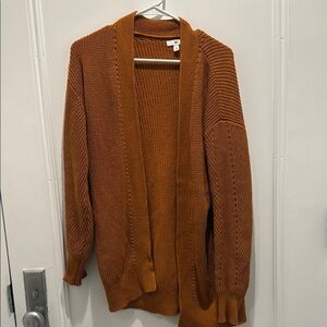 BP Brown Cardigan Sweater Open Front Knit